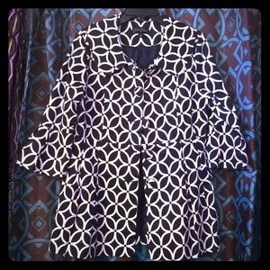 Eden Court Black and white geometric design jacket